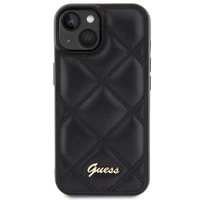 Guess Quilted Metal Logo dėklas telefonui iPhone 15 - juodas