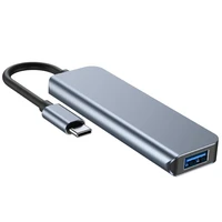 HUB Tech-Protect V1 4in1 USB-C - 3x USB-A 2.0 / USB-A 3.0 - pilkas