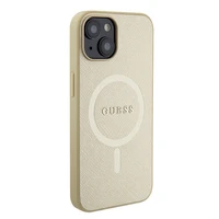 Guess GUHMP15MPSAHMCB iPhone 15 Plus 6.7" auksinis/auksinis kietas dėklas Saffiano MagSafe