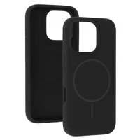 Magnetinis plonas silikoninis dėklas telefonui iPhone 17 Pro juodas