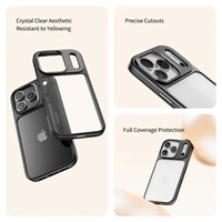 Rock Guard serijos dėklas telefonui Iphone 17 Pro Max skaidrus-juodas