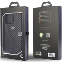 Audi Anglies pluošto iPhone 13 Pro Max 6.7" juodas/juodas kietas dėklas AU-TPUPCIP13PM-R8/D2-BK