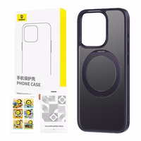 Dėklas telefonui su stovu Baseus SkyRing 360° iP 14 Pro + grūdintas stiklas ir valymo rinkinys (violetinė)