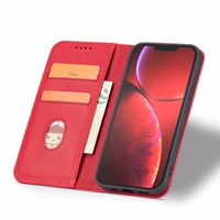 Magnet Fancy Case dėklas iPhone 14 Pro Max su flip cover wallet stand - raudonos spalvos