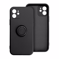 SILIKONINIS ŽIEDAS dėklas telefonui XIAOMI Redmi Note 14 4G (GLOBAL - 164,84mm x 78,15mm x 8,16mm) juodas