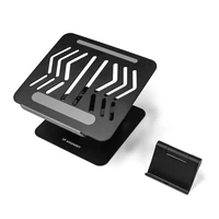 Wozinsky WRS-CPY84SB 360 aliuminis nešiojamojo kompiuterio ir planšetės stovas + nemokamas išmaniojo telefono stovas - juodas