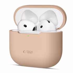 Tech-Protect silikoninis dėklas Apple AirPods 4 ausinėms - smėlinis