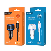 KAKU Automobilinis įkroviklis KSC-528 Shengyu - 2xUSB - 2,8A su USB į Micro USB juodas