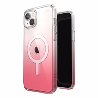 Speck Presidio Perfect-Clear + Ombre + MagSafe - iPhone 15 Plus / 14 Plus dėklas with MICROBAN Coating (Clear / Vintage Rose Fade)