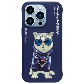 Nimmy Glasses Cool Cat dėklas iPhone 15 Pro Max - mėlynas