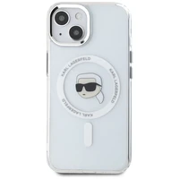 Karl Lagerfeld IML Metalinis Karl Galvos Magnetinis dėklas iPhone 15 baltas