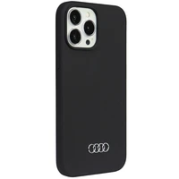Audi silikoninis dėklas telefonui iPhone 13 Pro Max 6.7" juodas/juodas kietas dėklas AU-LSRIP13PM-Q3/D1-BK