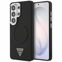 Guess dėklas Embossed Ring Triangle Logo MagSafe skirtas Samsung Galaxy S26 Ultra juodas