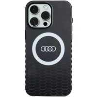Audi IML Magnetinis dėklas su dideliu logotipu telefonui iPhone 15 Pro Max - juodas