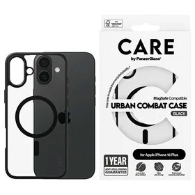 CARE by PanzerGlass Flagship Urban dėklas telefonui Magnetinis iPhone 16 Plus - Skaidrus