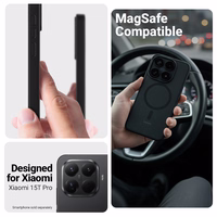 Crong Hybrid Matte Magnetic - Xiaomi 15T Pro MagSafe dėklas (juodas)