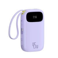Baseus EnerFill FC31 20000mAh 45W išorinė baterija su ekranu su USB-C ir Lightning kabeliais - Violetinė
