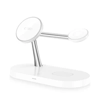 Tech-Protect A12 3in1 MagSafe indukcinis įkroviklis išmaniajam telefonui / ausinėms / išmaniajam laikrodžiui - baltas