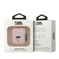 Karl Lagerfeld KLA2RUNIKP AirPods 1/2 dėklas silikoninis rožinis Karl Head 3D