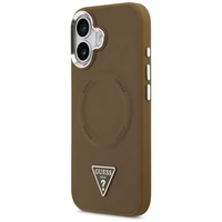 Guess Trikampio logotipo magnetinis dėklas iPhone 17 - rudas