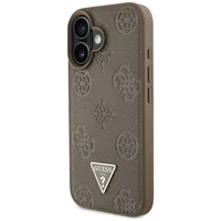 Guess Grained Hot Stamp Peony trikampio logotipo magnetinis dėklas telefonui iPhone 16 - rudas