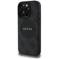 Guess 4G Circle Classic Logo Magnetinis dėklas telefonui iPhone 16 Pro - juodas