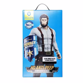 5D Mr. Monkey Stiklas - Apple iPhone 13 Pro Max / 14 Plus - juodas (Tvirtas privatumo)