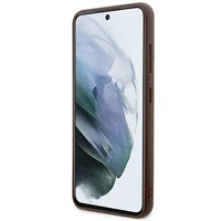 Guess 4G Didelio Metalinio Logotipo Dėklas telefonui Samsung Galaxy S24+ - rudas