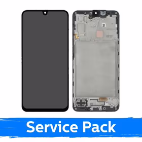 LCD ekranas suderinamas su Samsung A175 A17 4G juodas su rėmeliu (Service Pack)