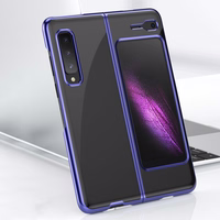 Plating dėklas kietas dėklas su elektroplokštės rėmeliu Samsung Galaxy Fold mėlynas