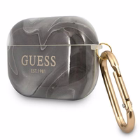 Guess GUAPUNMK AirPods Pro dėklas juodas/juodas Marble kolekcija