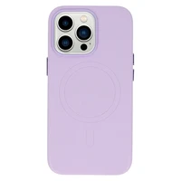 Dėklas (m) telefonui MagSafe odinis iPhone 15 Plus - violetinis
