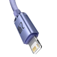 Baseus kabelis Crystal Shine USB - Lightning 2,0 m 2,4A violetinis