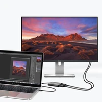 Choetech kištuko adapteris USB Type C Thunderbolt 3 (40Gbps) - 2x DisplayPort 4K 60Hz juodas (HUB-D03)
