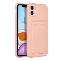 Kortelių dėklas telefonui IPHONE 11 rožinis