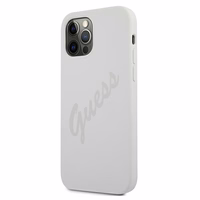 Guess GUHCP12LLSVSCR iPhone 12 Pro Max 6.7" kreminis kietasis dėklas Script Vintage