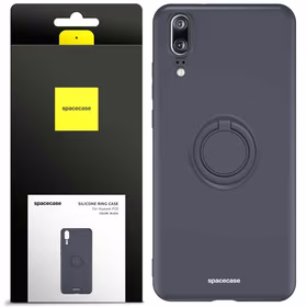 Spacecase Silikoninis dėklas su žiedu Huawei P20 juodas