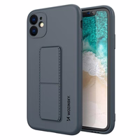 Wozinsky Kickstand Case silikoninis dėklas su stovu iPhone 12 Pro Max tamsiai mėlyna