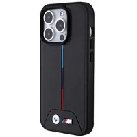 BMW dygsniuotas trispalvė Magnetinis dėklas telefonui iPhone 15 Pro - juodas