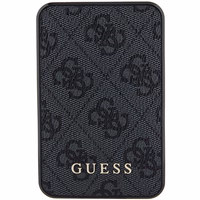 Guess Išorinė baterija 15W GUPB5LP4GEGK 5000mAh juoda/juoda 4G Odinis Metalinis Logotipas