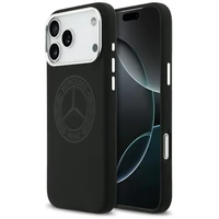 Mercedes silikoninis Vintage Logo MagSafe dėklas iPhone 17 Pro Max – juodas