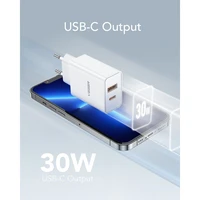 VEGER kelioninis įkroviklis USB A + Type C PD QC3.0 3A 30W VLS302U baltas