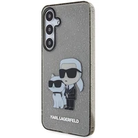 Karl Lagerfeld KLHCS24MHNKCTGK S24+ S926 juodas/juodas kietas dėklas Blizgučiai Karl&Choupette