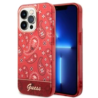 Guess GUHCP14XHGBNHR iPhone 14 Pro Max 6.7" raudonas/raudonas kietas dėklas Bandana Paisley