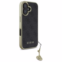 Guess 4G Charms Kolekcijos dėklas iPhone 16 Plus - juodas