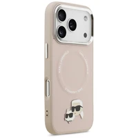 Karl Lagerfeld Karl & Choupette Pins MagSafe dėklas telefonui iPhone 17 Pro - rožinis