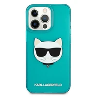 Karl Lagerfeld KLHCP13LCHTRB iPhone 13 Pro / 13 6.1" mėlynas kietas dėklas Blizgučių Choupette Fluo