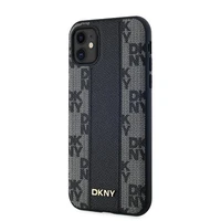 DKNY Odinis langeliais raštuotas magnetinis dėklas iPhone 11 / Xr - juodas