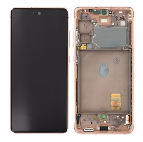 Ekranas Samsung G780/G781 S20 FE su lietimui jautriu stikliuku ir rėmeliu Cloud Orange originalus (service pack)