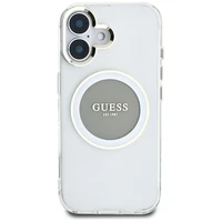 Guess IML Metal Colored Circle Classic Logo Magnetinis dėklas telefonui iPhone 16 - pilkas